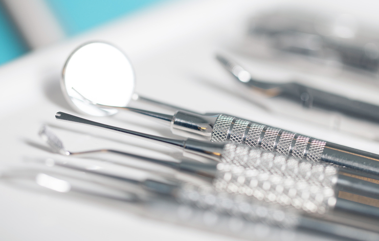 Dental tools laid out at Coulter Family Dentistry